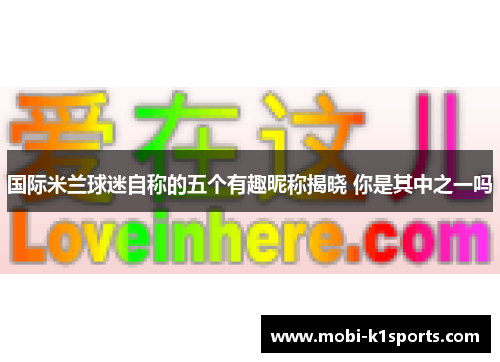 国际米兰球迷自称的五个有趣昵称揭晓 你是其中之一吗