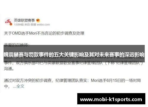 魏震禁赛与罚款事件的五大关键影响及其对未来赛事的深远影响